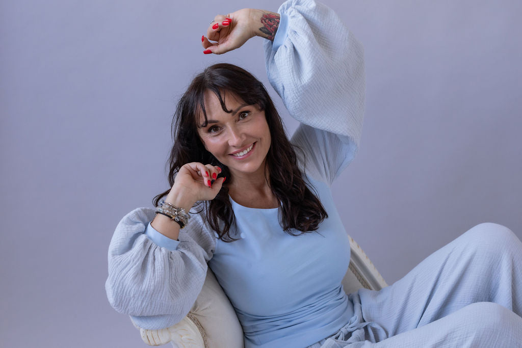 Dámská halenka z mušelínu a úpletu - Andromeda