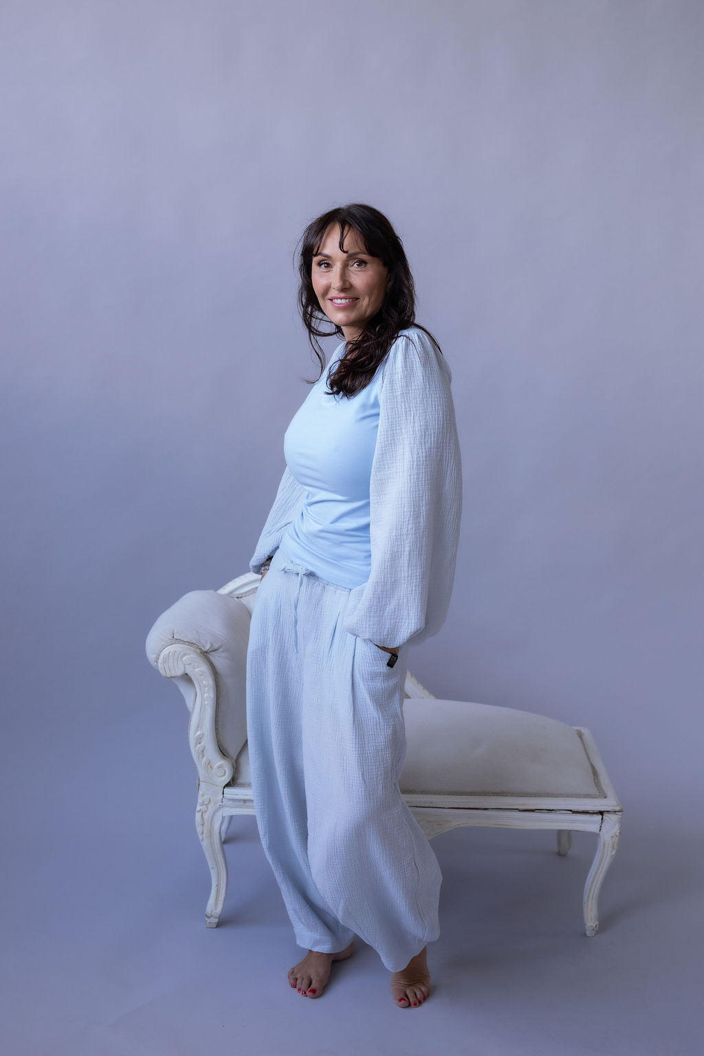 Dámská halenka z mušelínu a úpletu - Andromeda