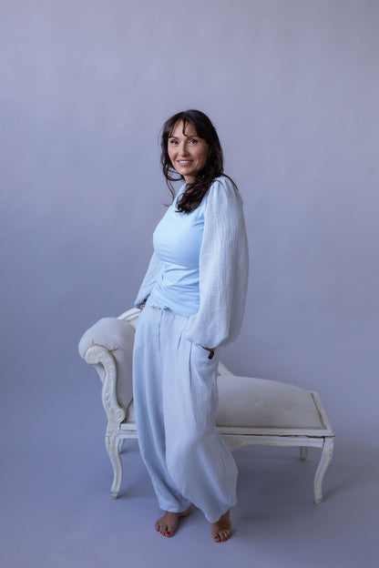 Dámská halenka z mušelínu a úpletu - Andromeda