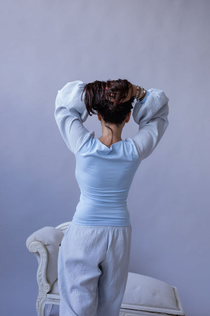 Dámská halenka z mušelínu a úpletu - Andromeda