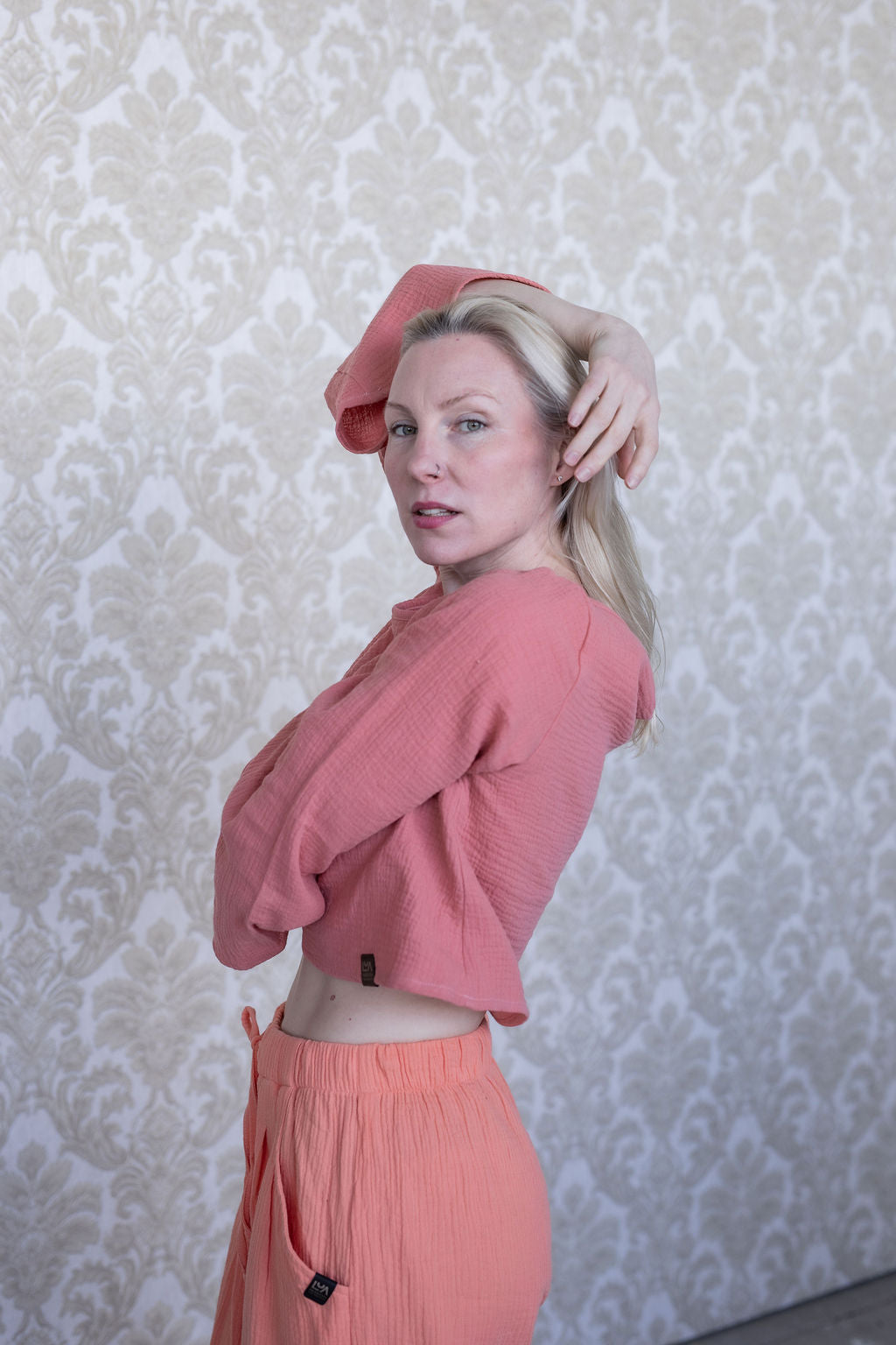 Dámský top z mušelínu, široké rukávy - Amapola