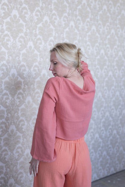 Dámský top z mušelínu, široké rukávy - Amapola