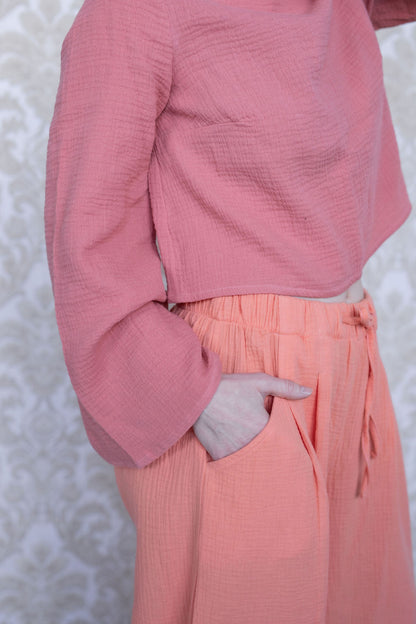 Dámský top z mušelínu, široké rukávy - Amapola