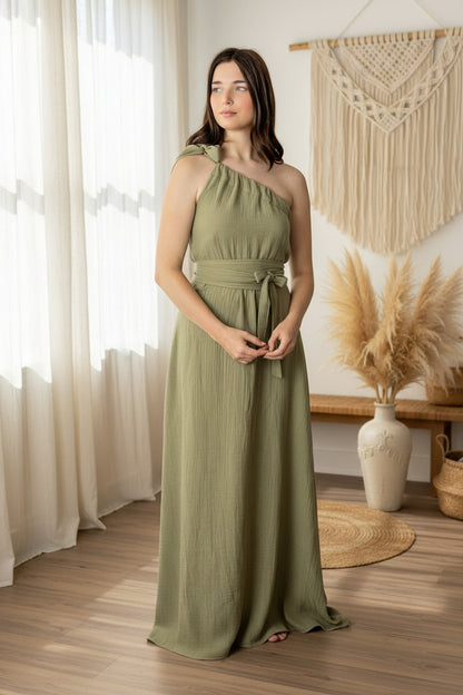 Dámské šaty z mušelínu ,na jedno rameno -Allie