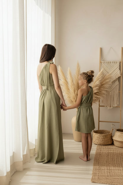 Dámské šaty z mušelínu ,na jedno rameno -Allie