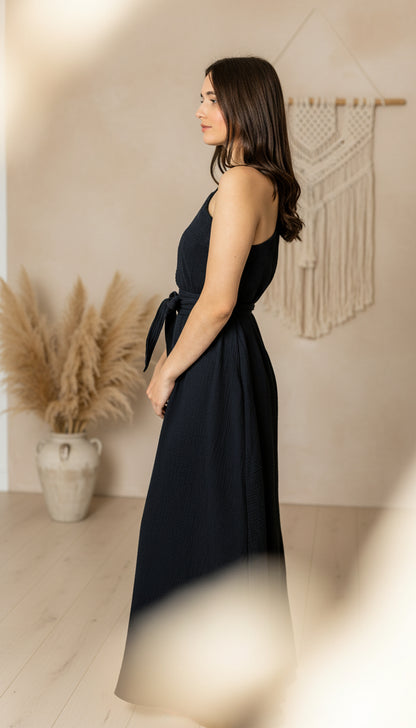 Dámské šaty z mušelínu ,na jedno rameno -Allie