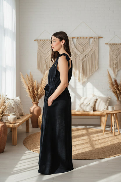 Dámské šaty z mušelínu ,na jedno rameno -Allie