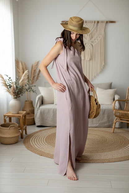 Dámské šaty z mušelínu ,na jedno rameno -Allie