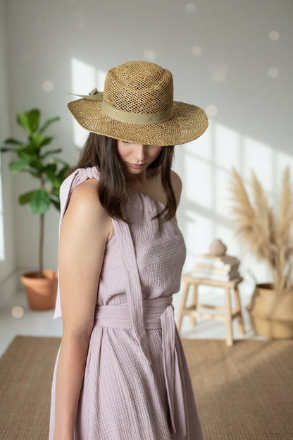 Dámské šaty z mušelínu ,na jedno rameno -Allie