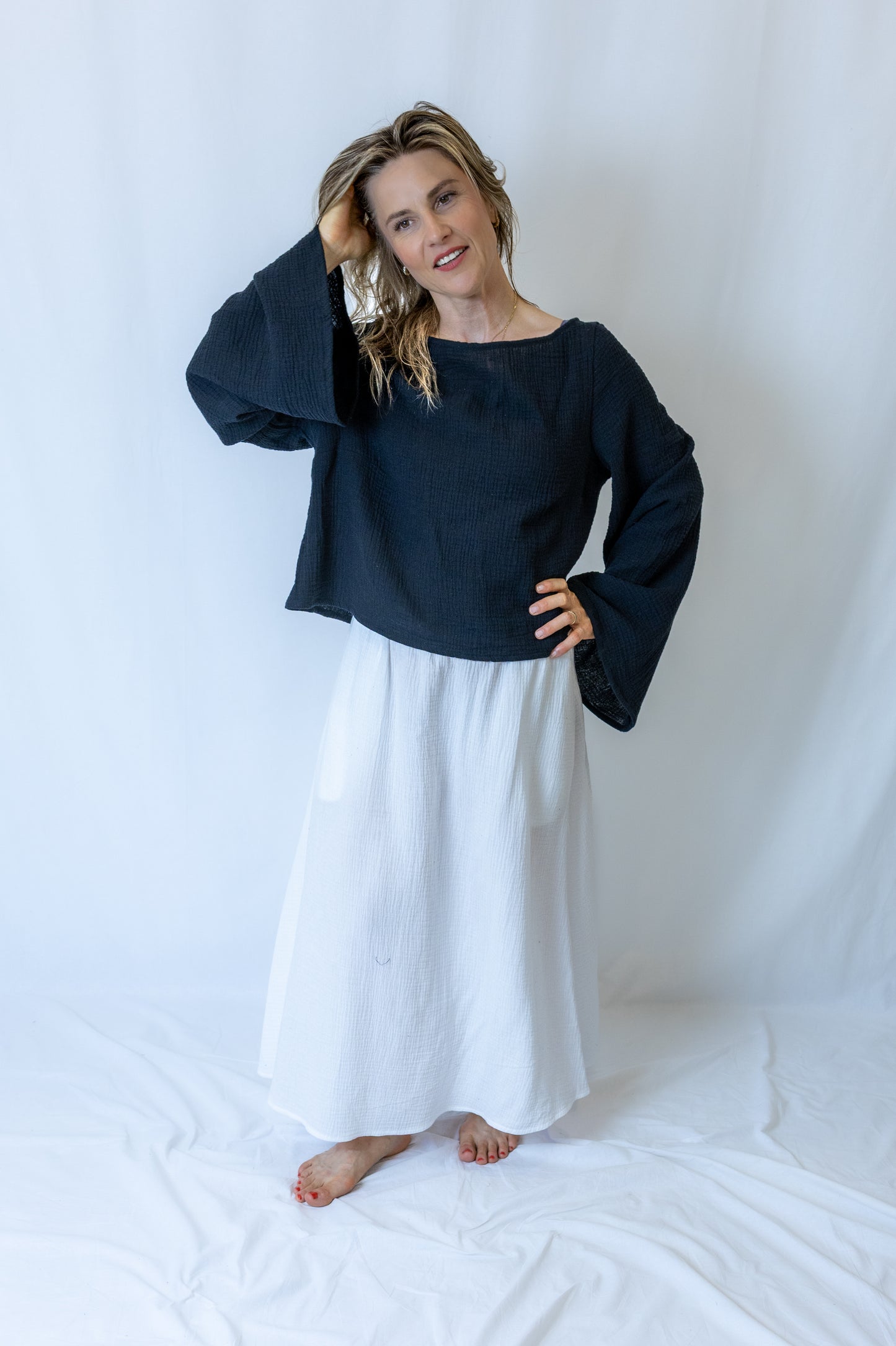 prodysny muselin, siroke rukavy, lehkost, elegance, styl