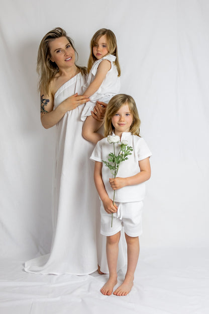 Dámské šaty z mušelínu ,na jedno rameno -Allie