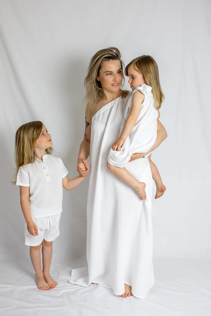 Dámské šaty z mušelínu ,na jedno rameno -Allie