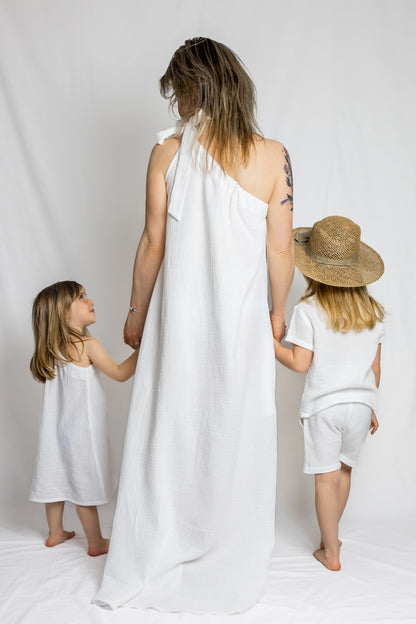 Dámské šaty z mušelínu ,na jedno rameno -Allie