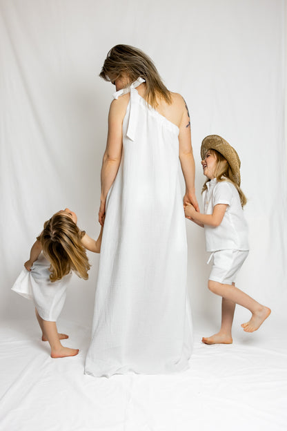 Dámské šaty z mušelínu ,na jedno rameno -Allie