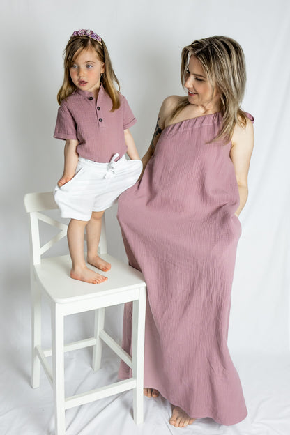 Dámské šaty z mušelínu ,na jedno rameno -Allie