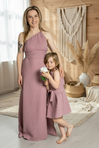 Dámské šaty z mušelínu ,na jedno rameno -Allie