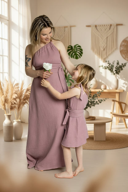 Dámské šaty z mušelínu ,na jedno rameno -Allie