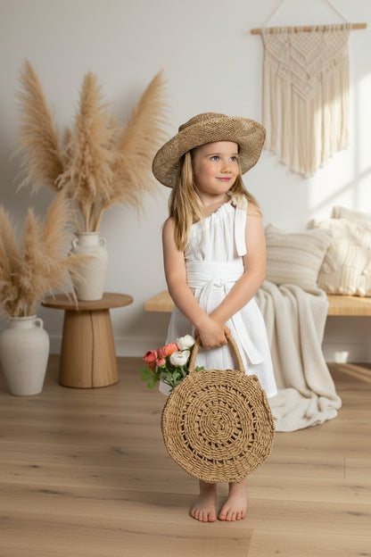 Dívčí šaty  z mušelínu, na jedno rameno -Allie