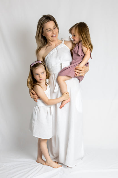 Dámské šaty z mušelínu ,na jedno rameno -Allie