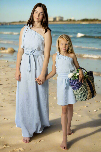 Dámské šaty z mušelínu ,na jedno rameno -Allie