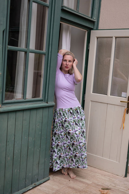 damske-saty-uplet-muselin-3/4-rukav-jednoduchost-styl-pro-kazde-rocni-obdobi-vecere-k-mori-elegantni-tukani