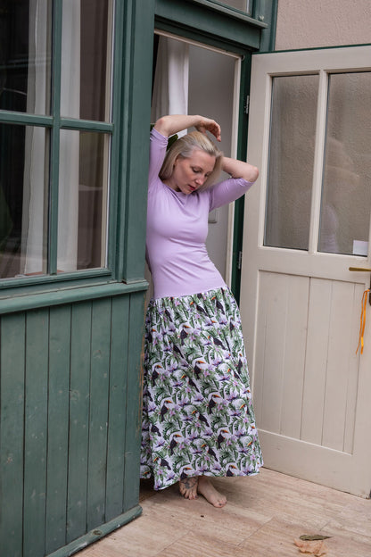 damske-saty-uplet-muselin-3/4-rukav-jednoduchost-styl-pro-kazde-rocni-obdobi-vecere-k-mori-elegantni-tukani