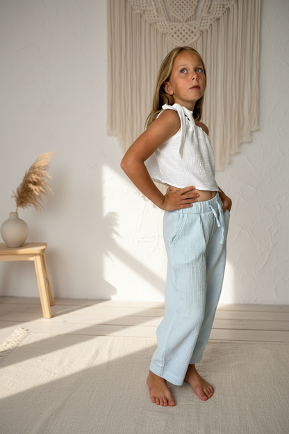 divci-kalhoty-lezerni-vzhled-elasticky-pas-jemny-prodysny-vzdusne-baby-blue