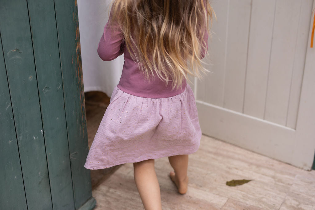 divci-saty-uplet-muselin-3/4-rukav-jednoduchost-styl-pro-kazde-rocni-obdobi-vecere-k-mori-elegantni-zlate-tecky-ruzova