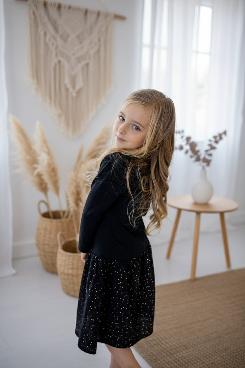 divci-saty-uplet-muselin-3/4-rukav-jednoduchost-styl-pro-kazde-rocni-obdobi-vecere-k-mori-elegantni-zlate-tecky-cerna