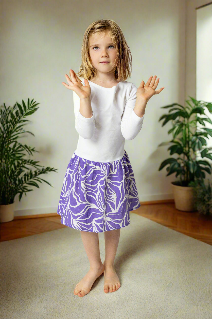divci-saty-uplet-muselin-3/4-rukav-jednoduchost-styl-pro-kazde-rocni-obdobi-vecere-k-mori-elegantni-purple-abstract