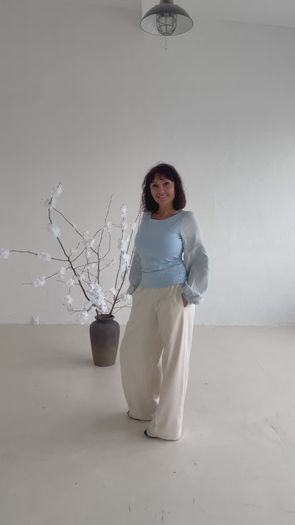 Dámská halenka z mušelínu a úpletu - Andromeda