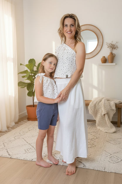 Dívčí top z mušelínu, na jedno rameno -Alis