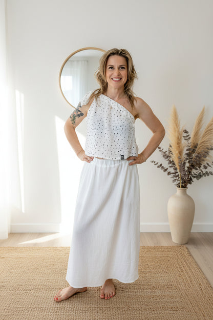 Dámský top z mušelínu, na jedno rameno -Alis