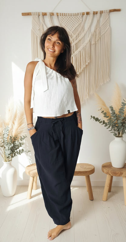 Dámský top z mušelínu, na jedno rameno -Alis