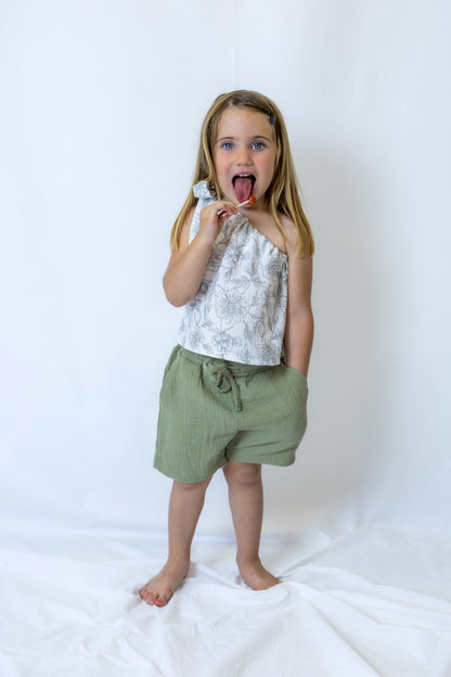 Dívčí top z mušelínu, na jedno rameno -Alis