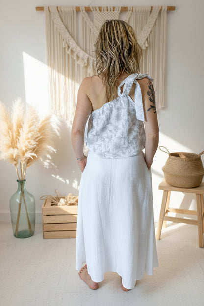 Dámský top z mušelínu, na jedno rameno -Alis