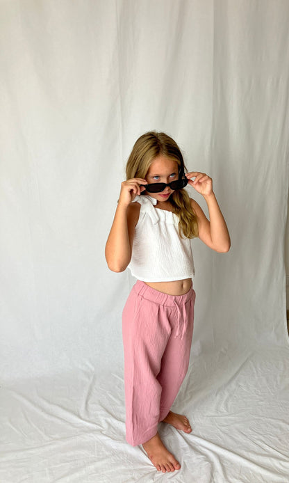 Dívčí top z mušelínu, na jedno rameno -Alis