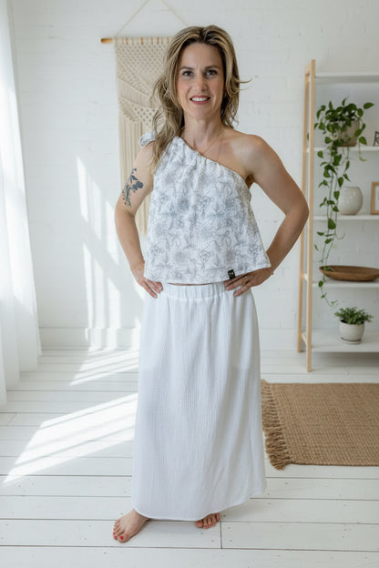 Dámský top z mušelínu, na jedno rameno -Alis