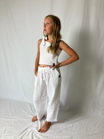 Dívčí top z mušelínu, na jedno rameno -Alis