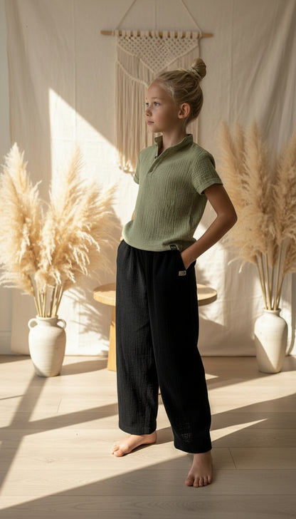 Dívčí polo košile z mušelínu - Alex