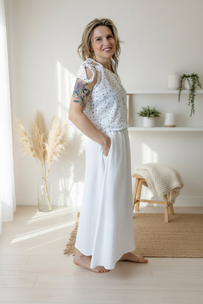 Dámský top z mušelínu, na jedno rameno -Alis