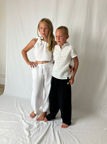 Dívčí top z mušelínu, na jedno rameno -Alis